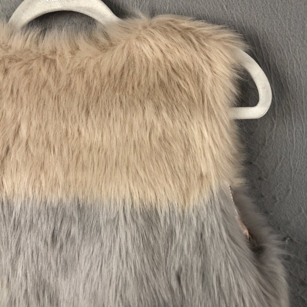 Marc New York Fur Vest Womens Small Pink Gray Ombre Faux Vegan Mobwife NEW - Picture 8 of 16